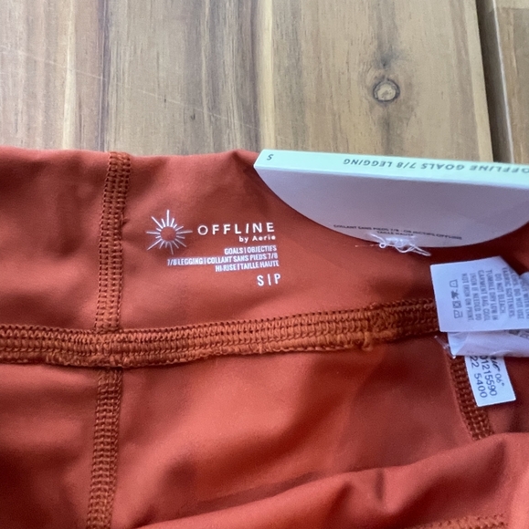 Nwt Offline By Aerie Burnt Orange and Pink Colorblock Goals 7/8 Pocket Leggings - Picture 5 of 5